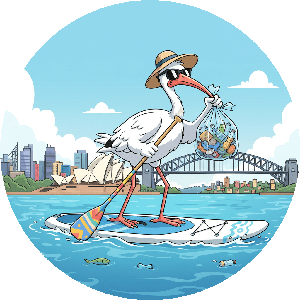 Bin Chicken on SUP